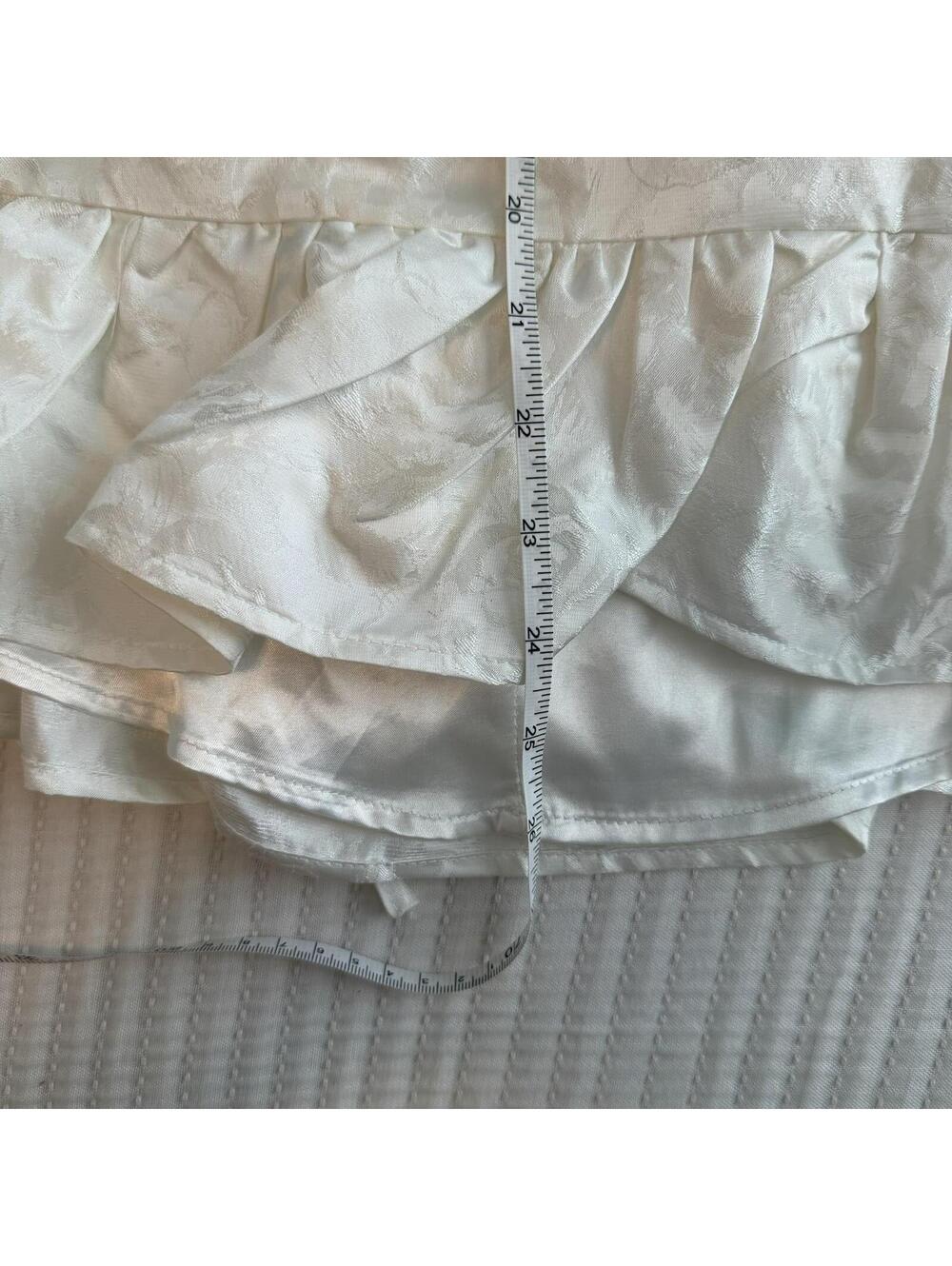 NWT (Flaw) Lulus Luxe Delight Ivory Jacquard Strapless Bustier Mini Dress Size M - Picture 8 of 9